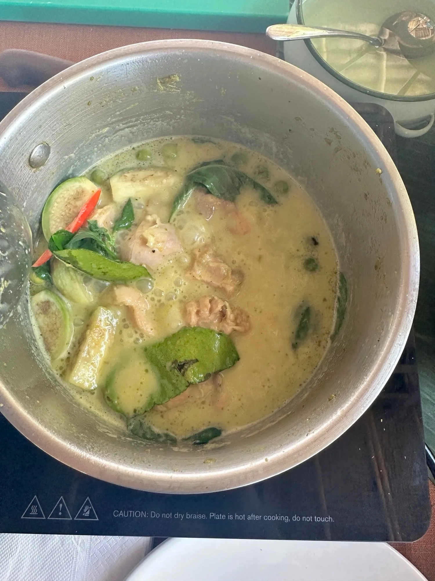 Grünes Curry im Topf