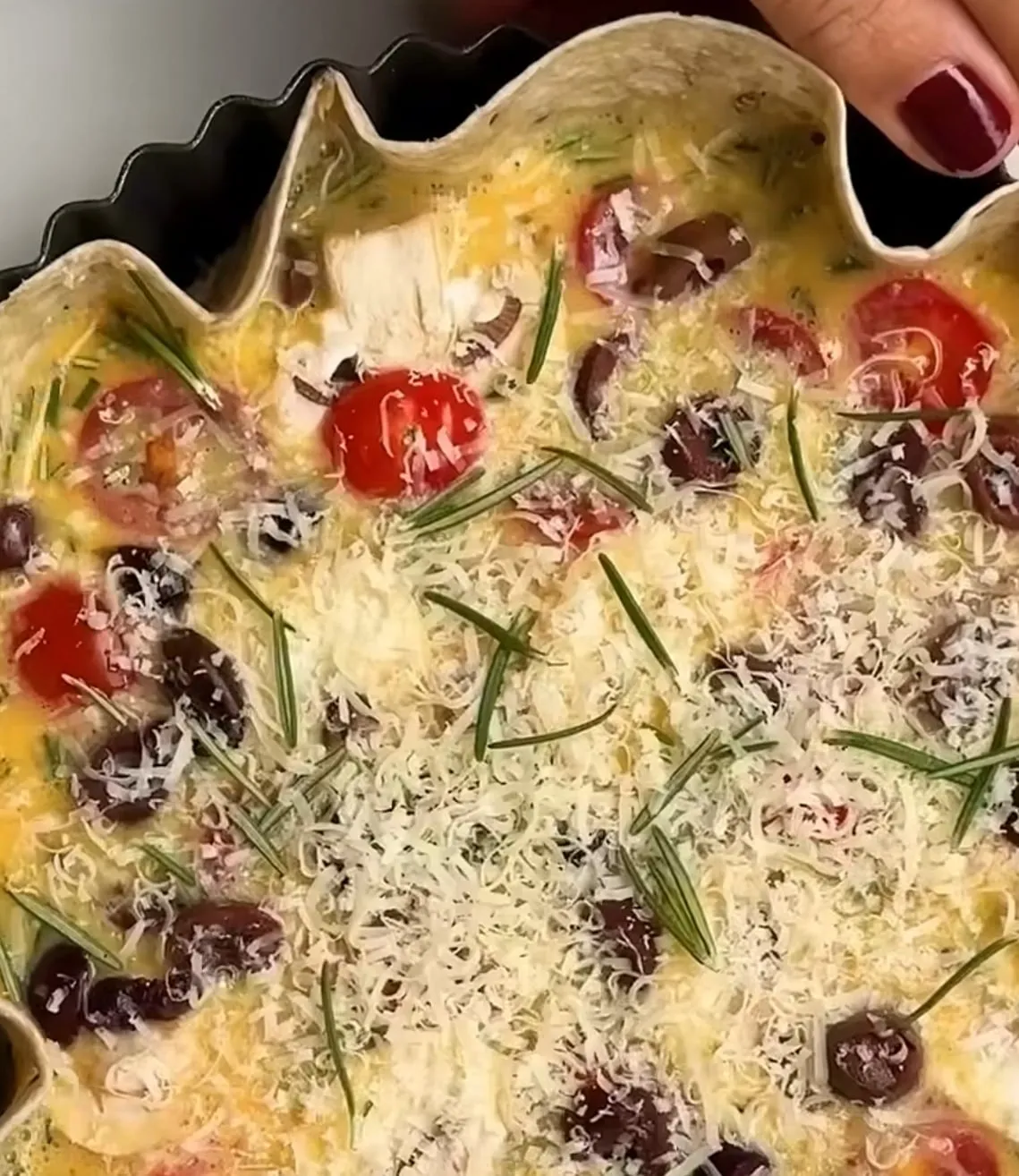 Mit Parmesan bestreut