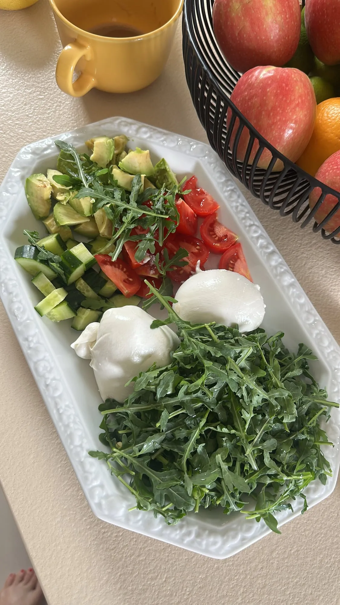 Burrata-Rucola-Teller als Beilage